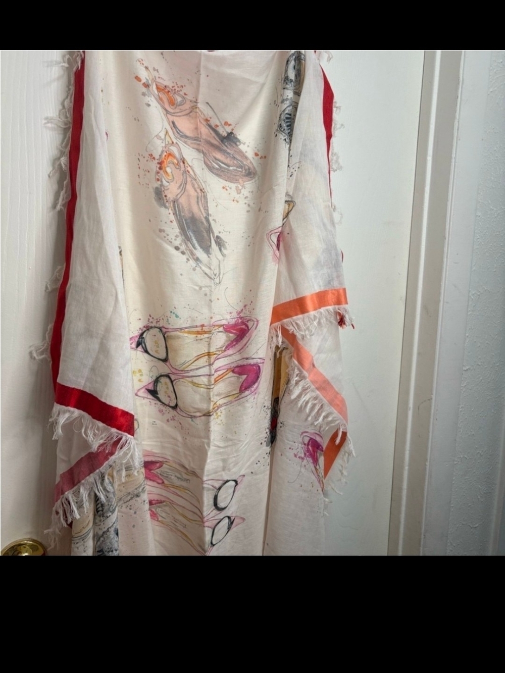 Randi & Will Women's Printed Fringe Scarf Wrap Multicolor Large